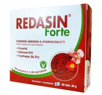 Kolesterooli alandaja REDASIN Forte (PUNASE RIISI tabl.) N60 (Soome)