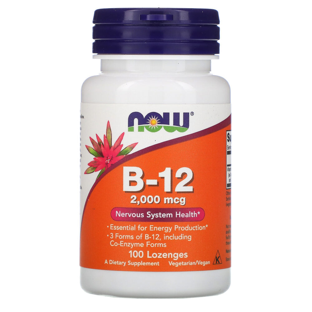 B12-vitamiin 2000 mcg N100 imemistabletid (Now Foods, USA)