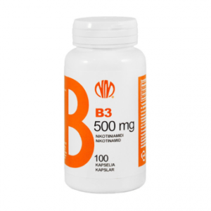 B3-vitamiin (nikotiinamiid) 500mg N100 kaps. (Natura Media)