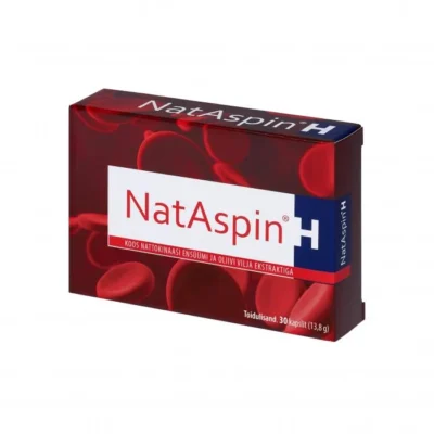 NatAspin H (nattokinaas) N30 kapslid vereringe parandamiseks(Šveits)