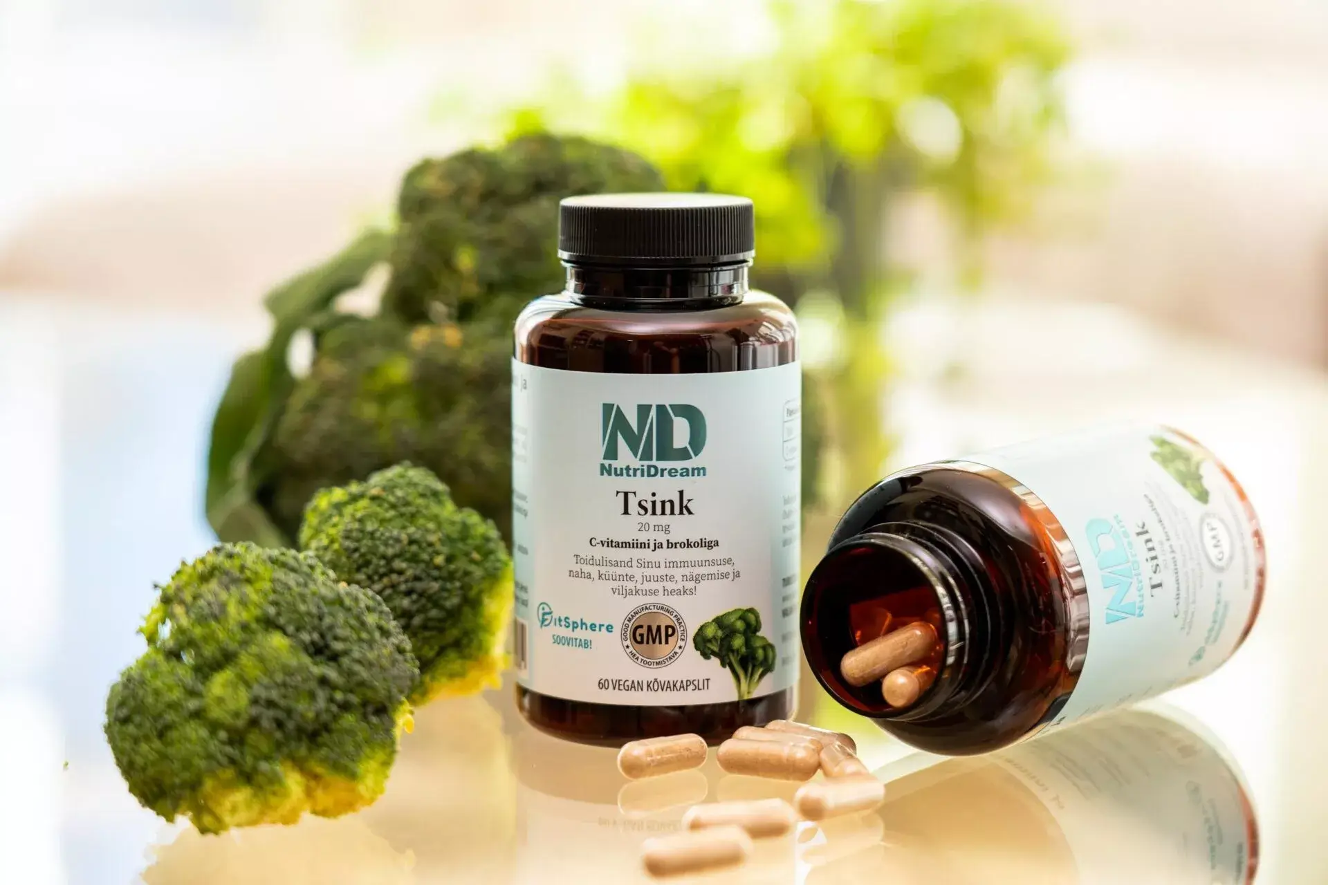 Tsink 20 mg C-vitamiini ja brokoliga N60 kaps. (Nutridream) 2